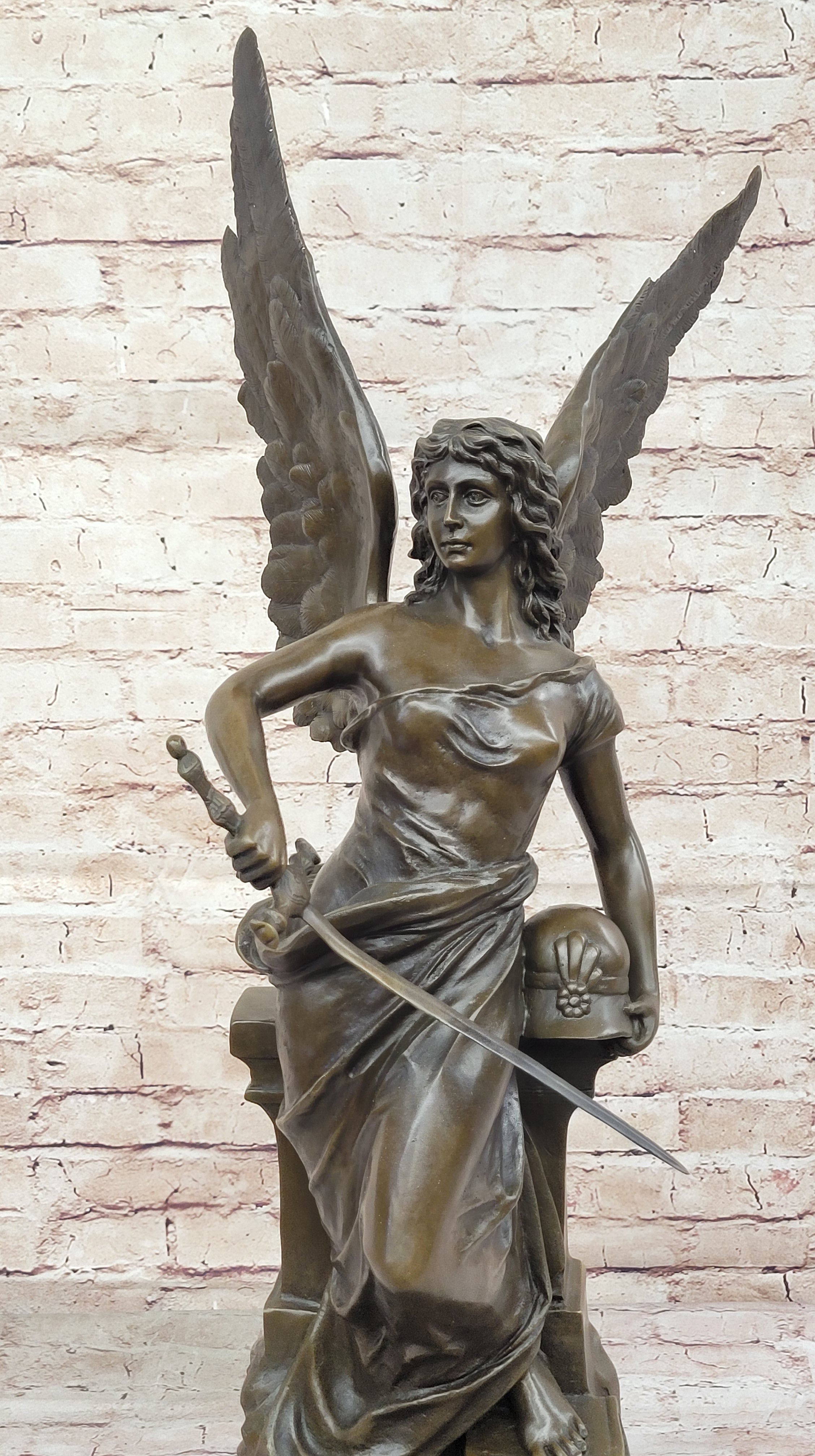 Winged Nike Goddess of Victory Angel w/ Sword Bronze