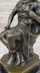 Bronze Marble Sculpture Roman God Warrior Signed Picault