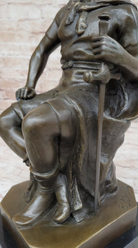 Bronze Marble Sculpture Roman God Warrior Signed Picault