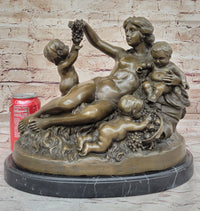 Hot Cast Bronze Vintage Antique Reproduction of Mother & Children Classical Art by Carrier Belleuse
