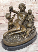 Hot Cast Bronze Vintage Antique Reproduction of Mother & Children Classical Art by Carrier Belleuse