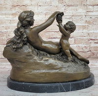 Hot Cast Bronze Vintage Antique Reproduction of Mother & Children Classical Art by Carrier Belleuse