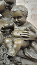 Hot Cast Bronze Vintage Antique Reproduction of Mother & Children Classical Art by Carrier Belleuse