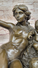 Hot Cast Bronze Vintage Antique Reproduction of Mother & Children Classical Art by Carrier Belleuse
