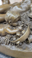 Hot Cast Bronze Vintage Antique Reproduction of Mother & Children Classical Art by Carrier Belleuse