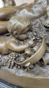 Hot Cast Bronze Vintage Antique Reproduction of Mother & Children Classical Art by Carrier Belleuse