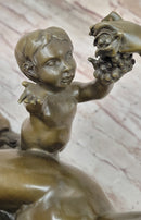 Hot Cast Bronze Vintage Antique Reproduction of Mother & Children Classical Art by Carrier Belleuse