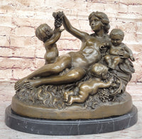 Hot Cast Bronze Vintage Antique Reproduction of Mother & Children Classical Art by Carrier Belleuse
