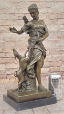 Artemis Diana the Huntress Bronze Sculpture with Hound