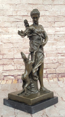 Artemis Diana the Huntress Bronze Sculpture with Hound