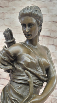 Artemis Diana the Huntress Bronze Sculpture with Hound