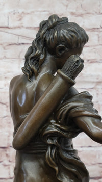 Artemis Diana the Huntress Bronze Sculpture with Hound