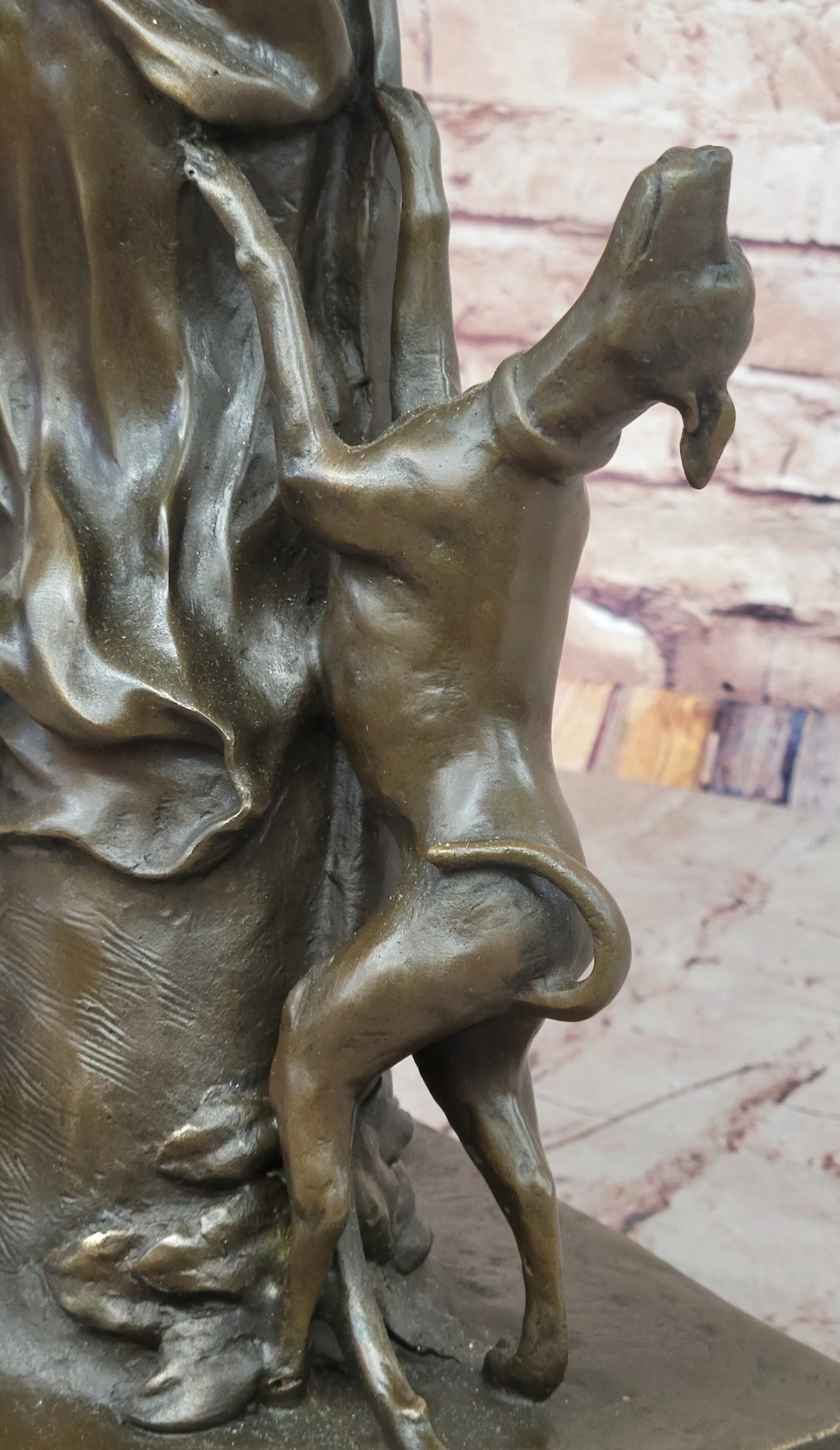 Artemis Diana the Huntress Bronze Sculpture with Hound