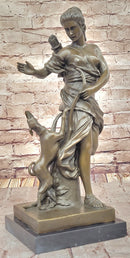 Artemis Diana the Huntress Bronze Sculpture with Hound