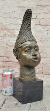 Female Busts Bronze Black Woman Sculpture by Zhang