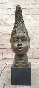 Female Busts Bronze Black Woman Sculpture by Zhang