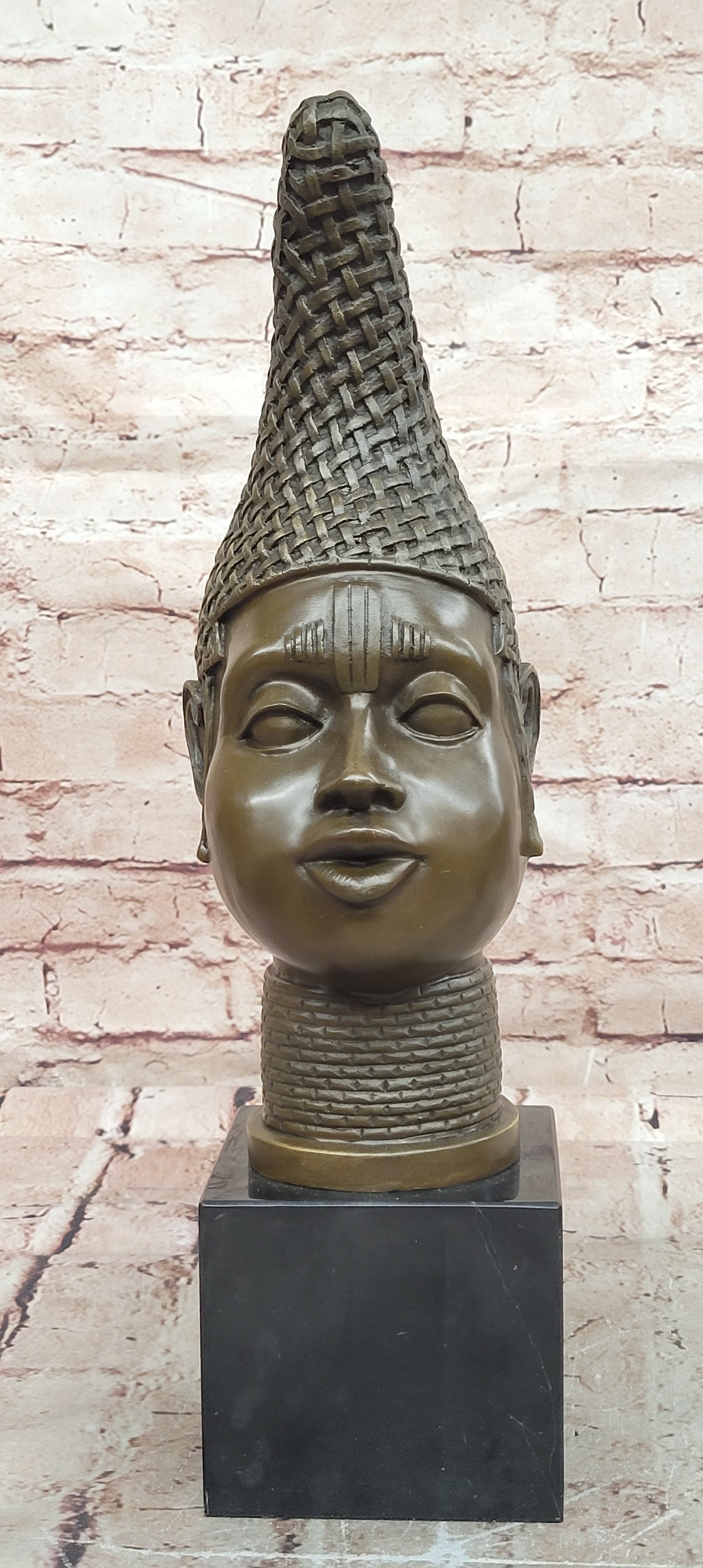 Female Busts Bronze Black Woman Sculpture by Zhang