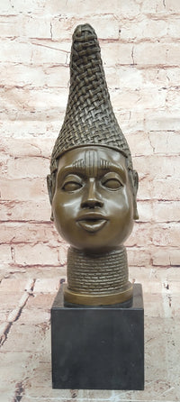 Female Busts Bronze Black Woman Sculpture by Zhang