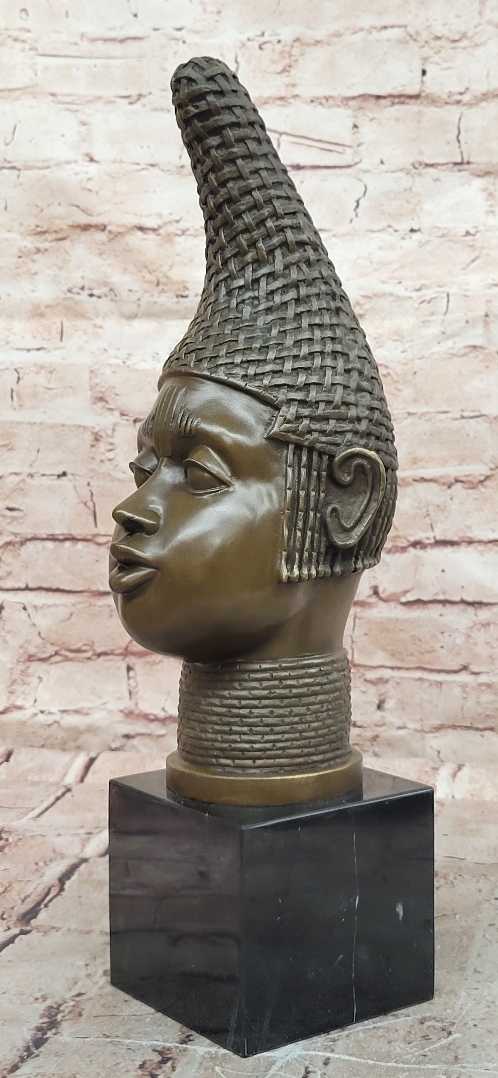 Female Busts Bronze Black Woman Sculpture by Zhang