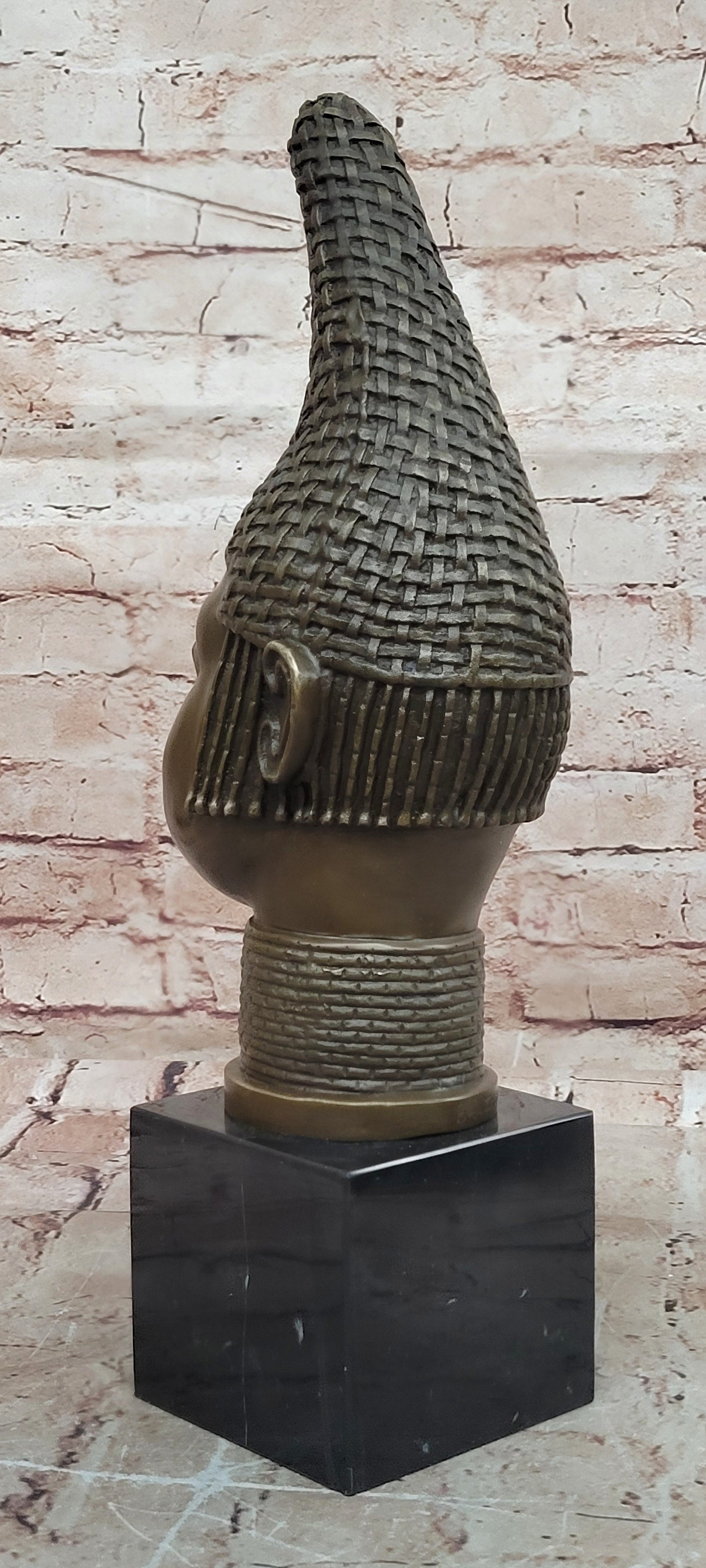 Female Busts Bronze Black Woman Sculpture by Zhang