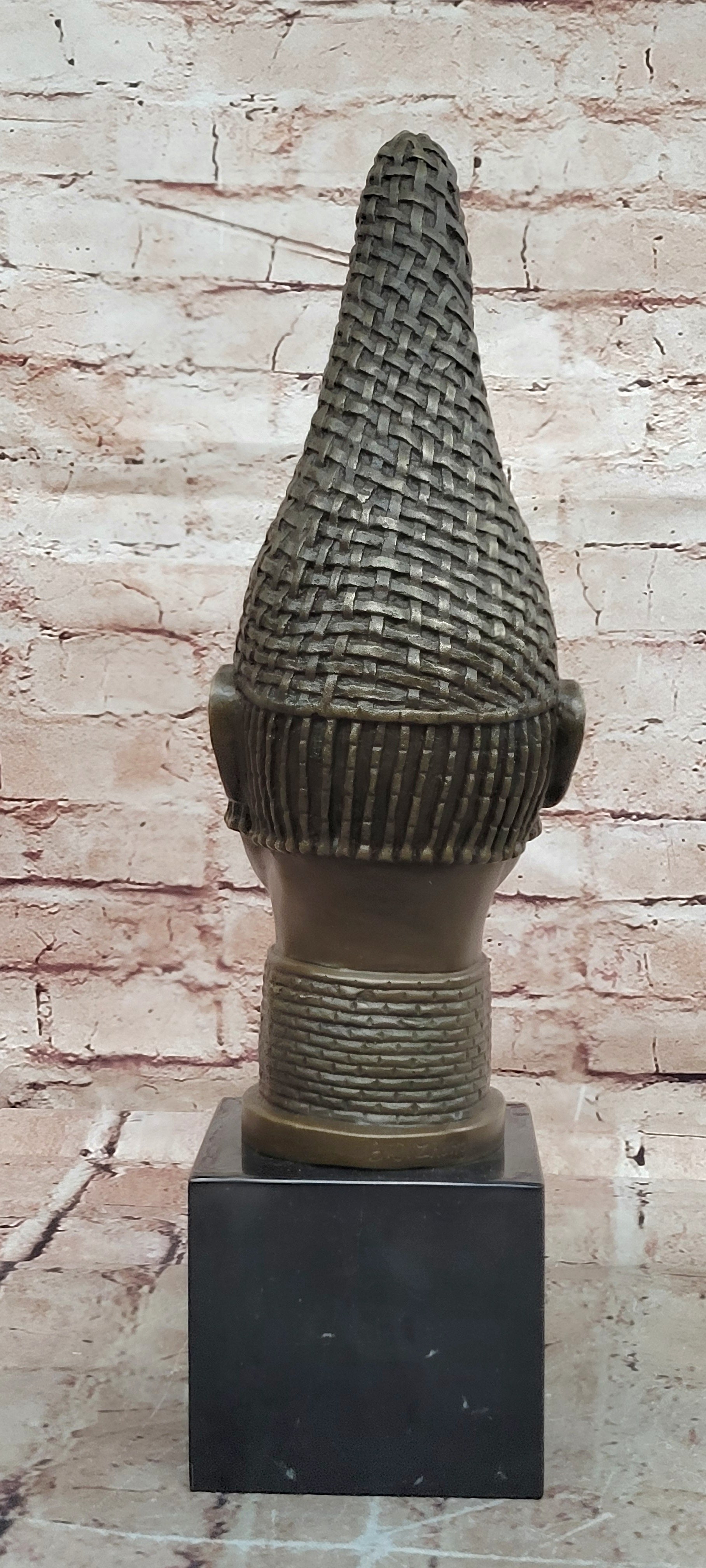 Female Busts Bronze Black Woman Sculpture by Zhang