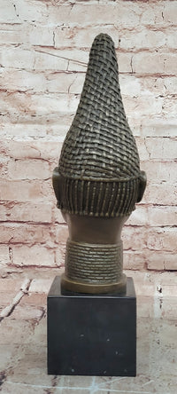 Female Busts Bronze Black Woman Sculpture by Zhang