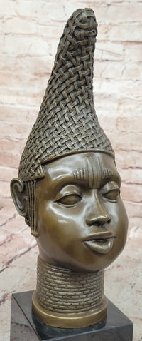 Female Busts Bronze Black Woman Sculpture by Zhang