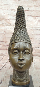Female Busts Bronze Black Woman Sculpture by Zhang