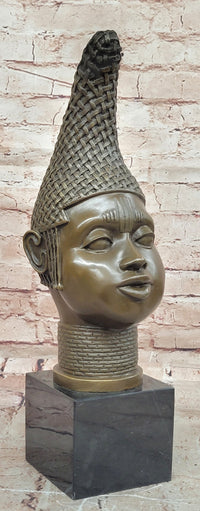 Female Busts Bronze Black Woman Sculpture by Zhang