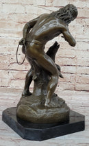 Native American Indian Shaman Taming a Bear - Bronze by P. Bartlett
