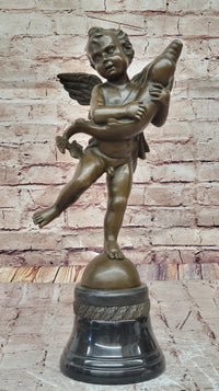 Cherub Angel Putto with Dolphin Andrea del Verrocchio Bronze