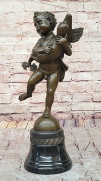 Cherub Angel Putto with Dolphin Andrea del Verrocchio Bronze