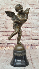 Cherub Angel Putto with Dolphin Andrea del Verrocchio Bronze