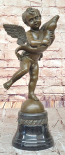 Cherub Angel Putto with Dolphin Andrea del Verrocchio Bronze