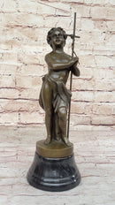 Young Child Saint Carrying Cross Bronze Sculpture