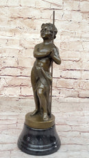 Young Child Saint Carrying Cross Bronze Sculpture