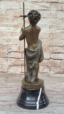 Young Child Saint Carrying Cross Bronze Sculpture