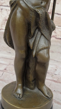 Young Child Saint Carrying Cross Bronze Sculpture