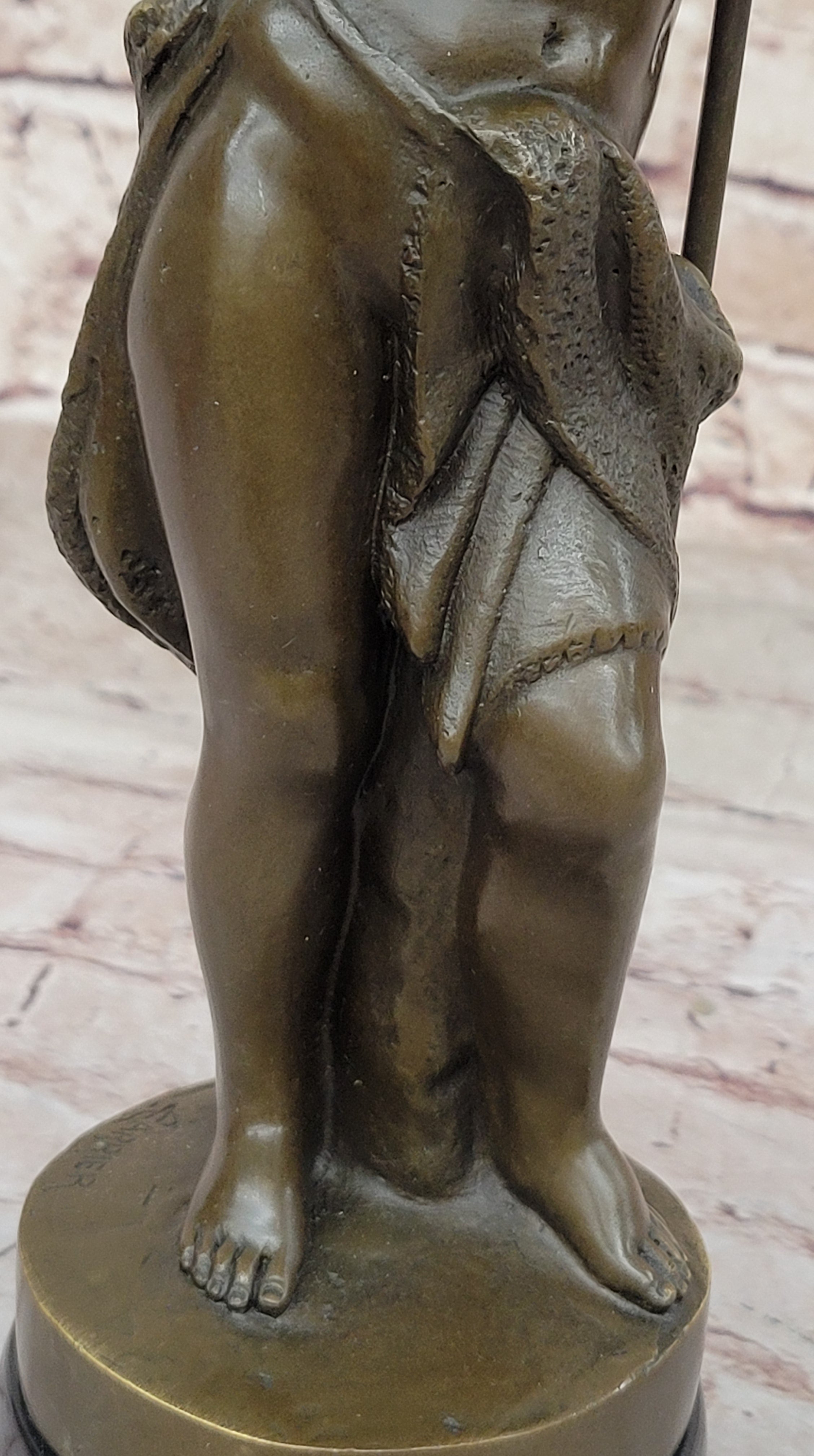 Young Child Saint Carrying Cross Bronze Sculpture