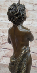 Young Child Saint Carrying Cross Bronze Sculpture