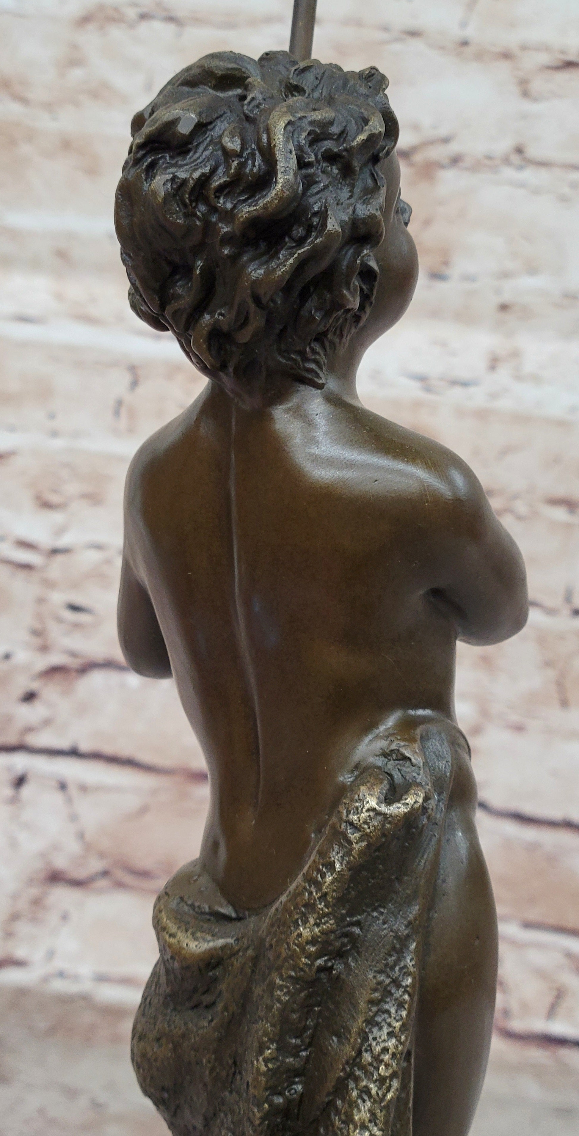 Young Child Saint Carrying Cross Bronze Sculpture