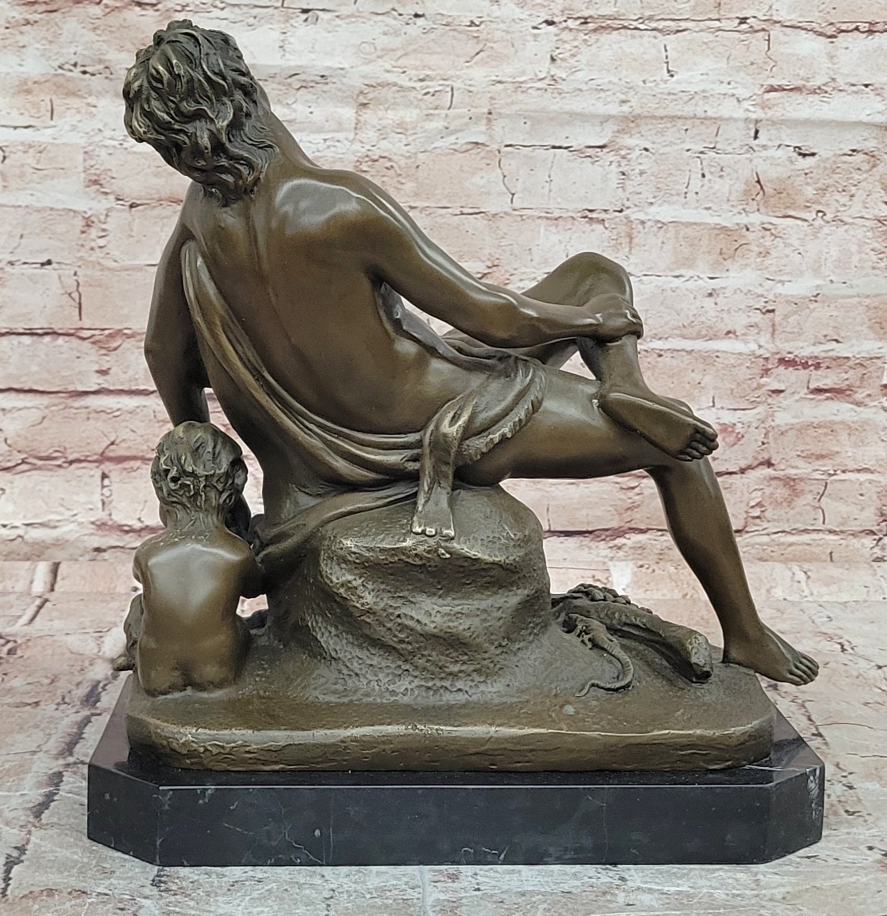 Signed Mario Nick 100% Bronze Sculpture Saturn the Roman God of Agriculture Statue
