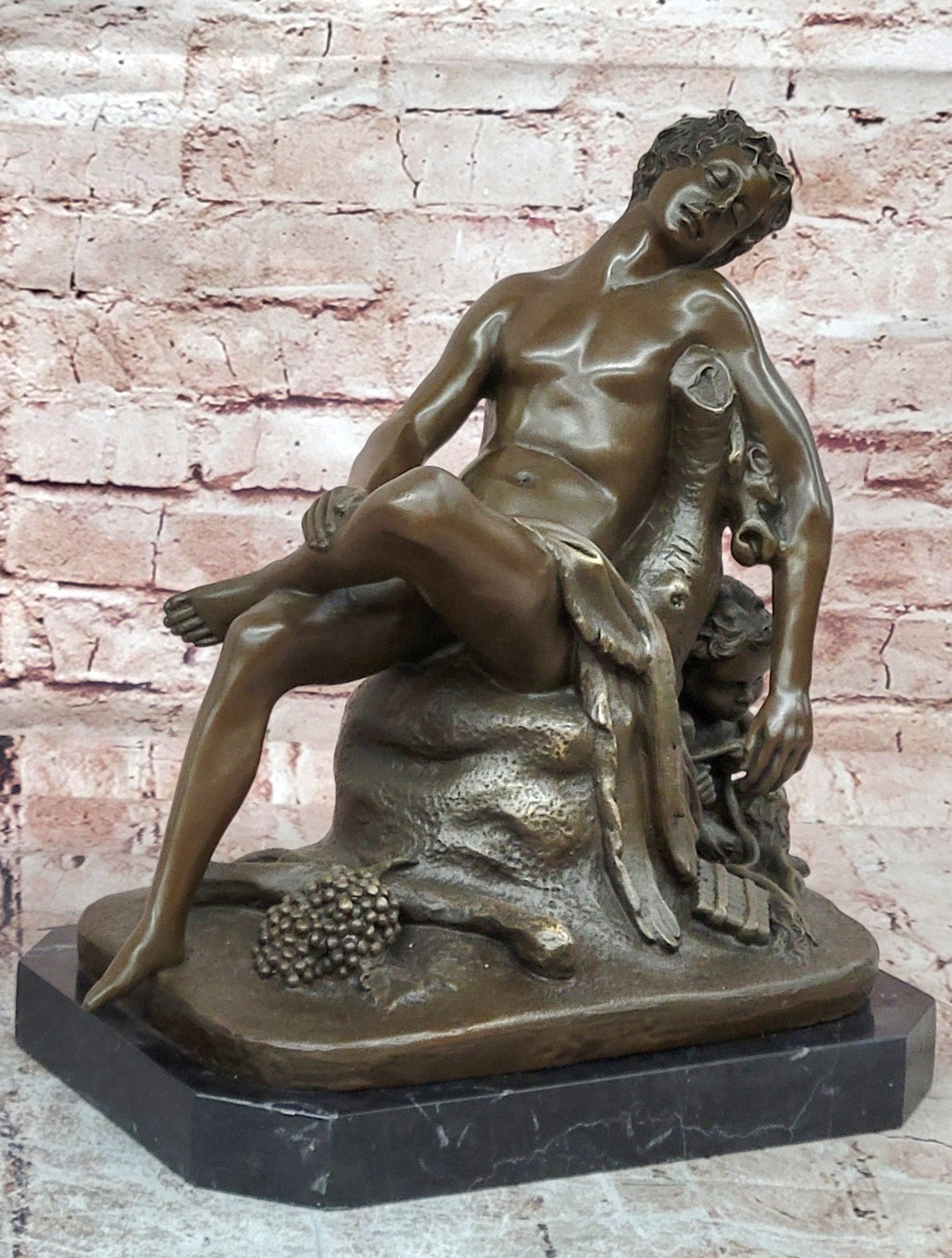 Signed Mario Nick 100% Bronze Sculpture Saturn the Roman God of Agriculture Statue