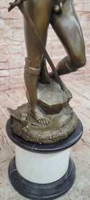 Hand Made Genuine Bronze Sculpture Mythology Statue David Signed Donatello Figurine