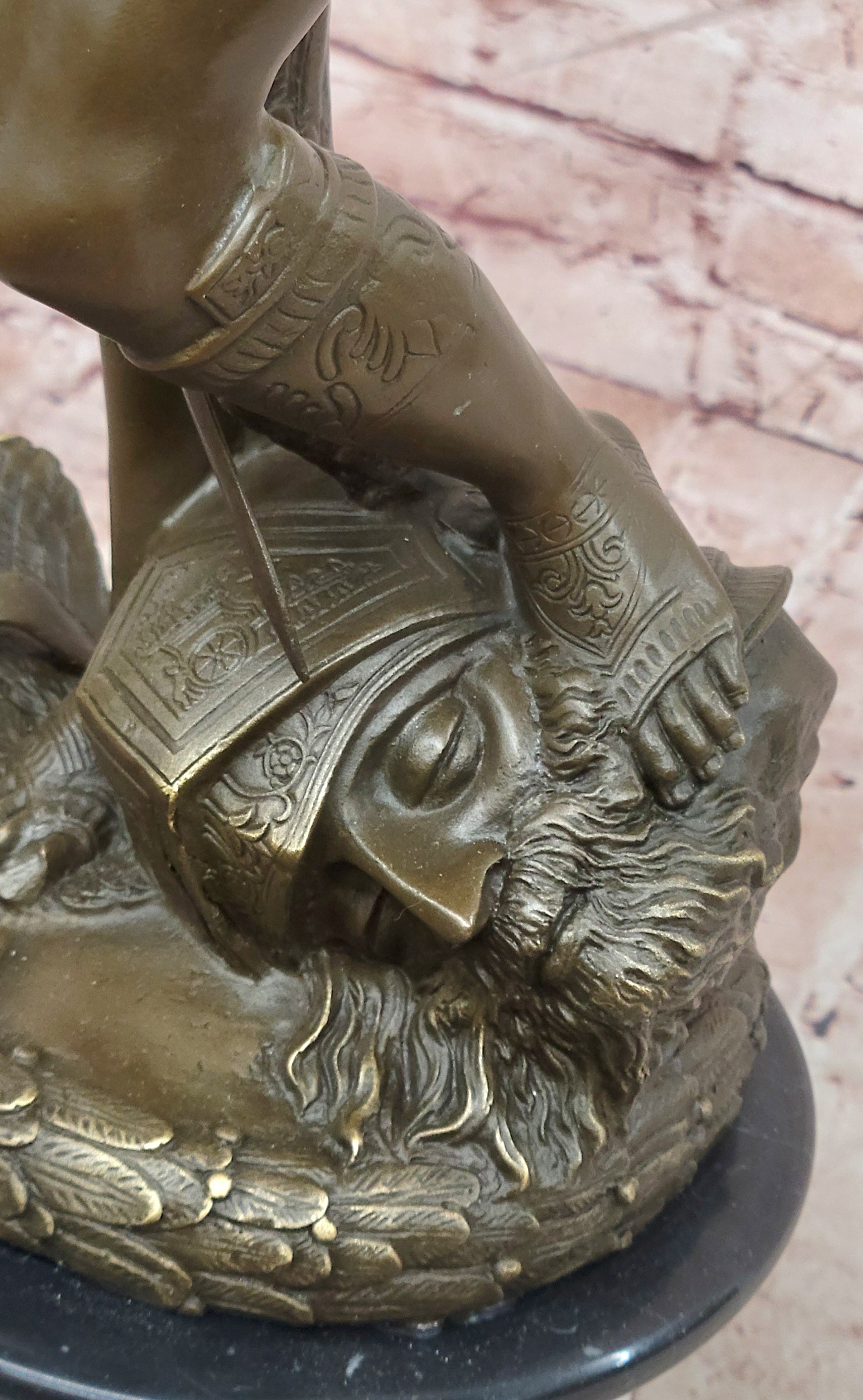 Hand Made Genuine Bronze Sculpture Mythology Statue David Signed Donatello Figurine