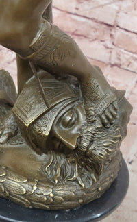 Hand Made Genuine Bronze Sculpture Mythology Statue David Signed Donatello Figurine
