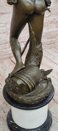 Hand Made Genuine Bronze Sculpture Mythology Statue David Signed Donatello Figurine