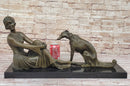 Art Deco Flapper Girl with Dog Chiparus Bronze 13" x 24"