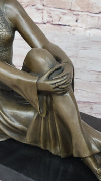 Art Deco Flapper Girl with Dog Chiparus Bronze 13" x 24"