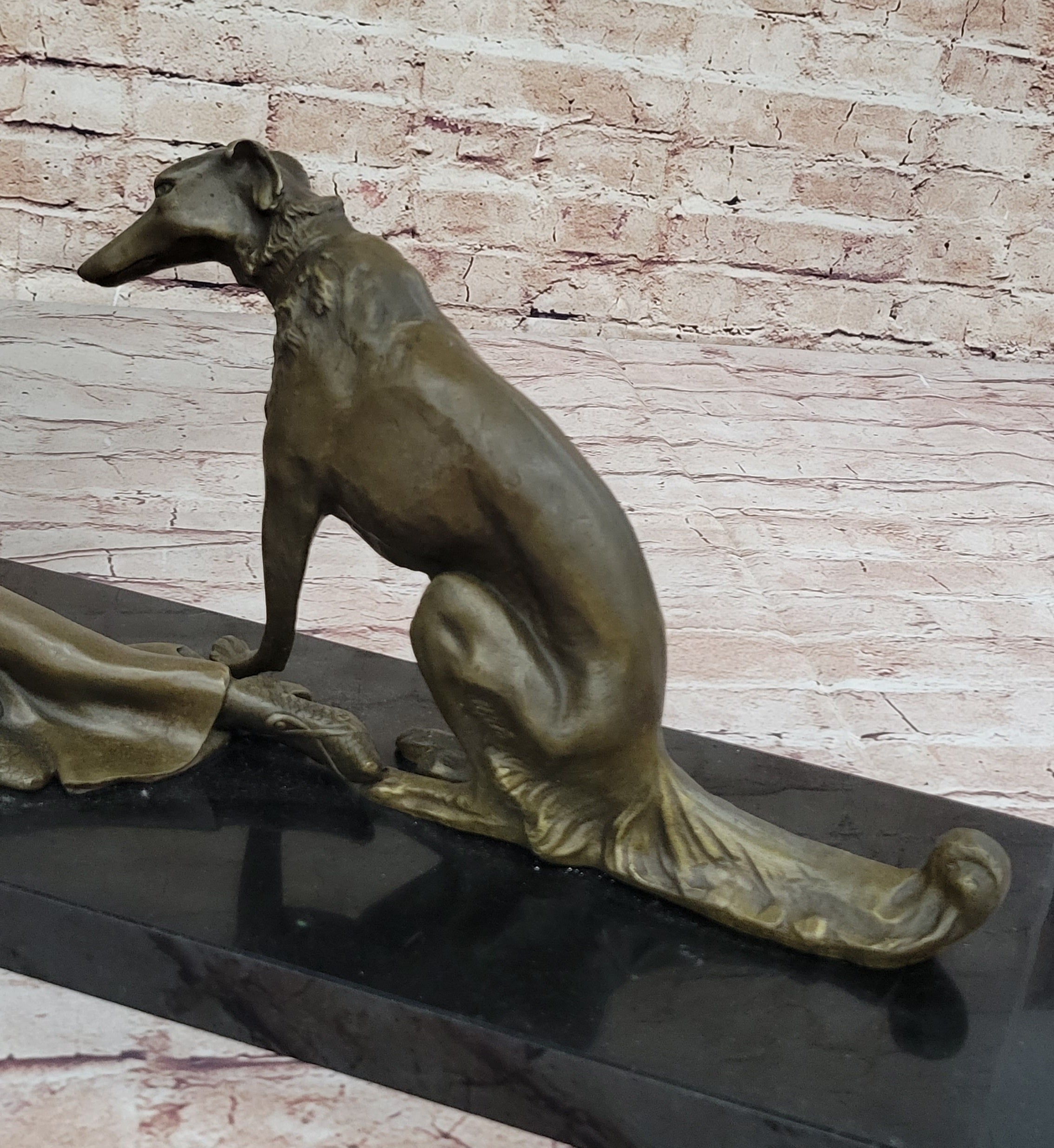Art Deco Flapper Girl with Dog Chiparus Bronze 13" x 24"